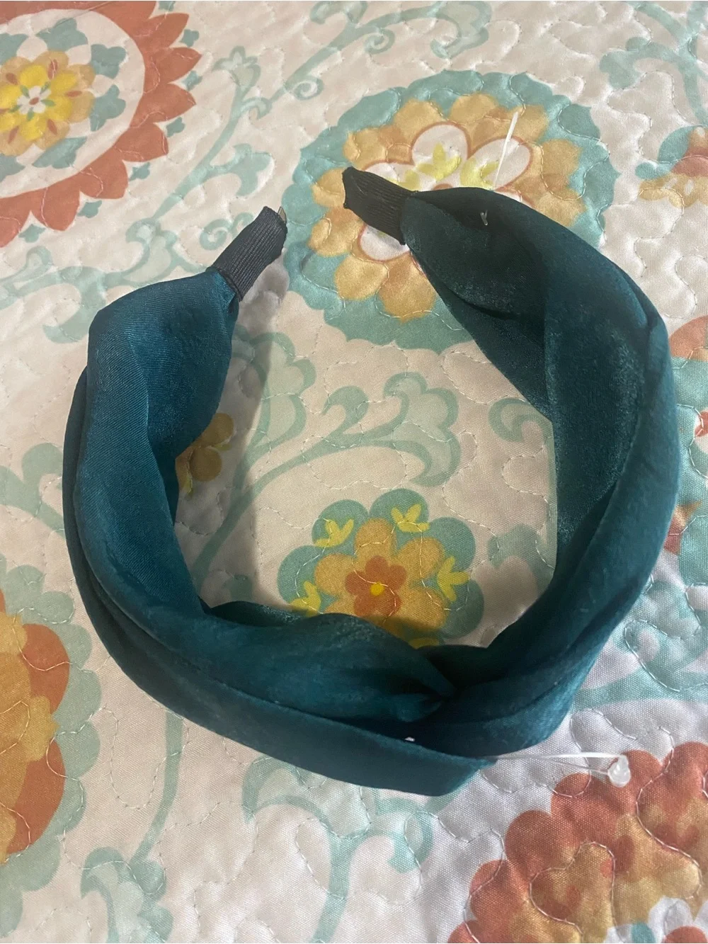 Teal Satin Knotted Headband - Women Accessories